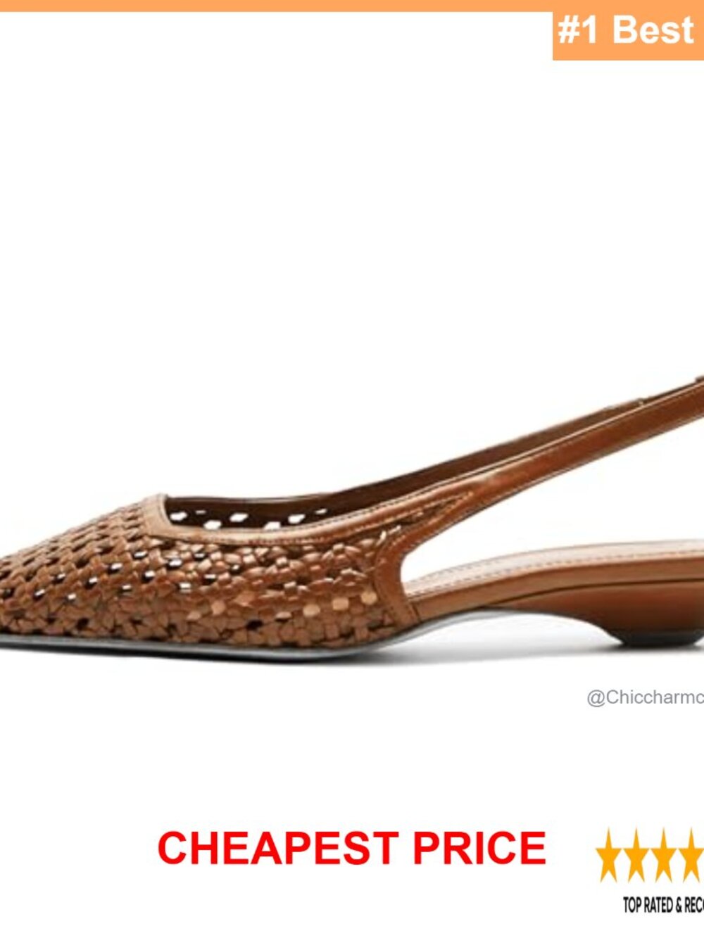 Woven Slingback Heels Pointed Toe Kitten Heel Braided Pumps for Office Wedding